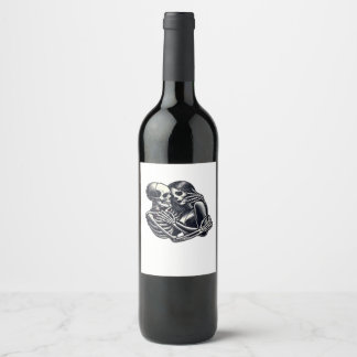 Etiqueta Para Botella De Vino Hasta que la Muerte Nos Separe - Arte de Pareja de
