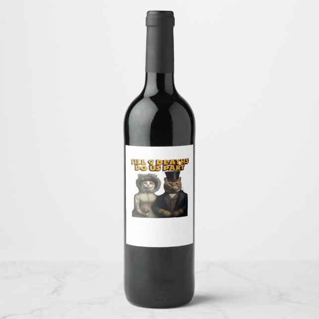 Etiqueta Para Botella De Vino Hasta que la Muerte nos Separe Clásico (Anverso)