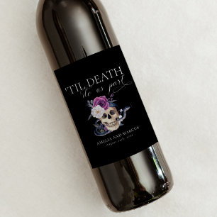 Etiqueta Para Botella De Vino 'Hasta que la Muerte nos Separe Invitación de Boda