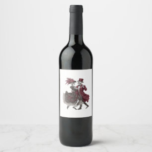 Etiqueta Para Botella De Vino Hasta que la muerte nos separe - Pareja de esquele