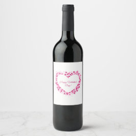 Etiqueta Para Botella De Vino Heart Frame Valentine's Wine Label