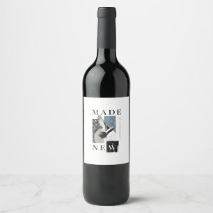 Etiqueta Para Botella De Vino Hecho Nuevo 2 Corintios 5:17 Bautismo de Paloma Br
