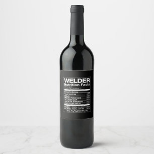 Etiqueta Para Botella De Vino Hechos de nutrición de soldadura
