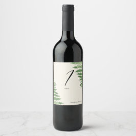 Etiqueta Para Botella De Vino Helecho Verde Minimalista