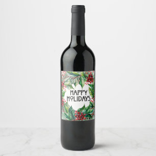 Etiqueta Para Botella De Vino Hermosa botella de vino navideño