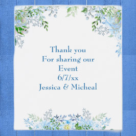 Etiqueta Para Botella De Vino Hermosa flor azul gracias