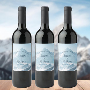 Etiqueta Para Botella De Vino Hermosa fotografía de montaña Boda de invierno