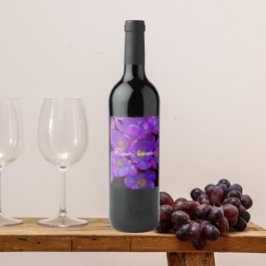Etiqueta Para Botella De Vino Hermosa Primavera Morada Crocus Floral