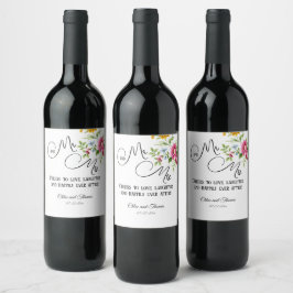 Etiqueta Para Botella De Vino Hermoso Boda de flores de primavera