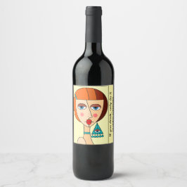 Etiqueta Para Botella De Vino Hermoso cubismo de mujeres pelirrojas