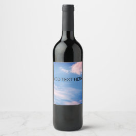 Etiqueta Para Botella De Vino hermoso PERSONALIZAR cielo azul ligeramente nublad