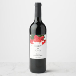 Etiqueta Para Botella De Vino Hibiscus flower Wine Bottle Label 