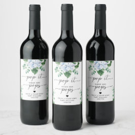 Etiqueta Para Botella De Vino Hidrangea Azul Se Pone Cuando Pops Etiqueta De Fav