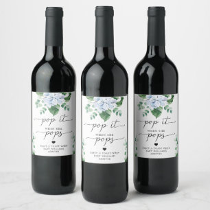 Etiqueta Para Botella De Vino Hidrangea Azul Se Pone Cuando Pops Etiqueta De Fav