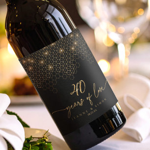 Etiqueta Para Botella De Vino Highlights ID1165 del cuadragésimo aniversario del