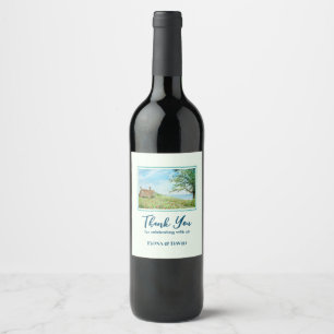Etiqueta Para Botella De Vino Hogar Calentador Paisaje Paisaje del Campo de la A
