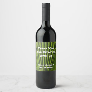 Etiqueta Para Botella De Vino Hogar de vacaciones Green Palm Leaf