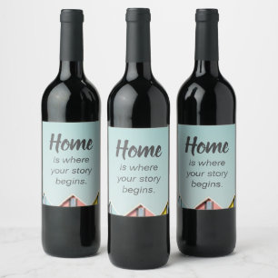 Etiqueta Para Botella De Vino Hogar El Vecindario Cita Citas De Homebody Publica