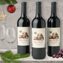 Hojas escandinavas de acuarela Feliz Navidad