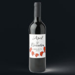 Etiqueta Para Botella De Vino Hojas rojas<br><div class="desc">Elegante diseño otoñal. Hojas rojas de arce- personalizable para cualquier ocasión-</div>