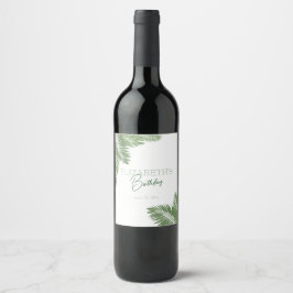 Etiqueta Para Botella De Vino Hojas Tropicales 