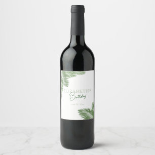 Etiqueta Para Botella De Vino Hojas Tropicales 