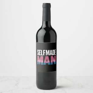 Etiqueta Para Botella De Vino Hombre Hecho a Sí Mismo Bandera Transgénero Orgull