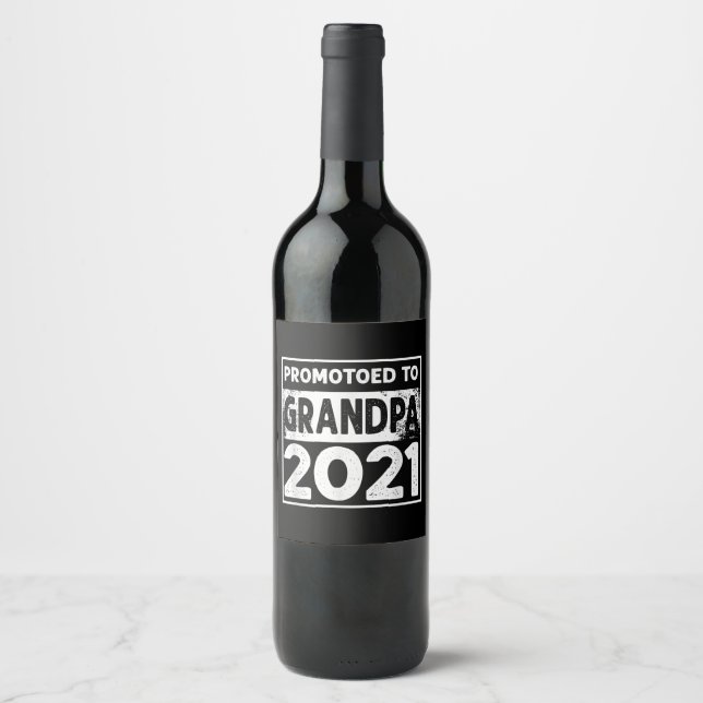 Etiqueta Para Botella De Vino Hombres Ascendidos Al Abuelo 2021 (Anverso)