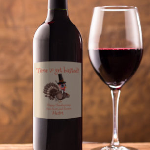 Etiqueta Para Botella De Vino Hora de Rociar Regalo Divertido de Pavo de Acción