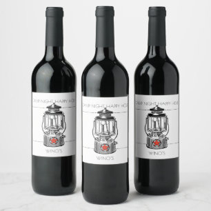 Etiqueta Para Botella De Vino Hora feliz de la noche del campo