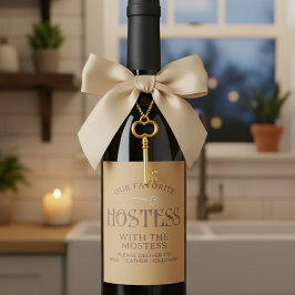 Etiqueta Para Botella De Vino Hostess personalizado con el regalo de escritura m