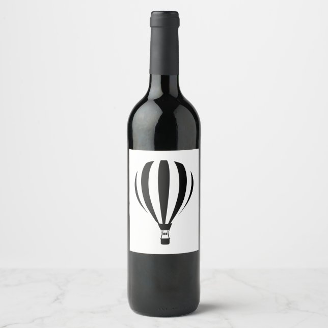 Etiqueta Para Botella De Vino Hot Air Balloon (Anverso)