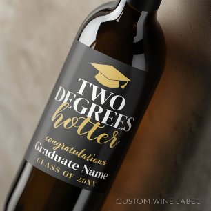 Etiqueta Para Botella De Vino Hotter de dos grados - Nombre - Graduación de oro 