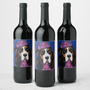 Etiqueta Para Botella De Vino Hound Basset