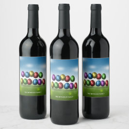 Etiqueta Para Botella De Vino Huevos coloridos de Pascua