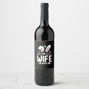Etiqueta Para Botella De Vino Huevos de conejo de pascua de la familia más optim
