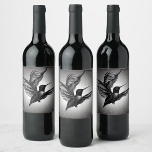 Etiqueta Para Botella De Vino Hummingbird de B&W