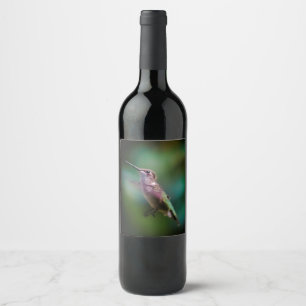 Etiqueta Para Botella De Vino Hummingbird - Fotografía original