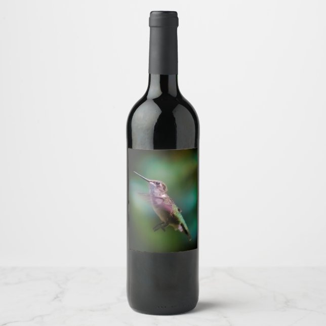 Etiqueta Para Botella De Vino Hummingbird - Fotografía original (Anverso)