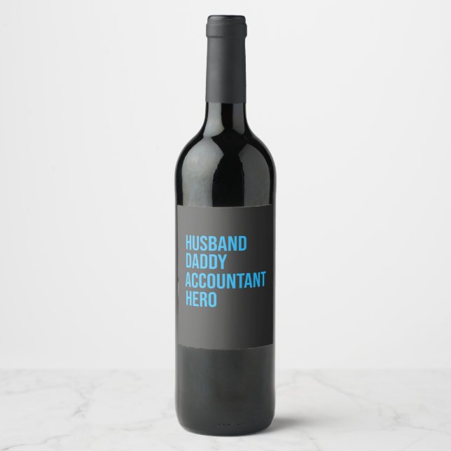 Etiqueta Para Botella De Vino Husband Daddy Accountant (Anverso)