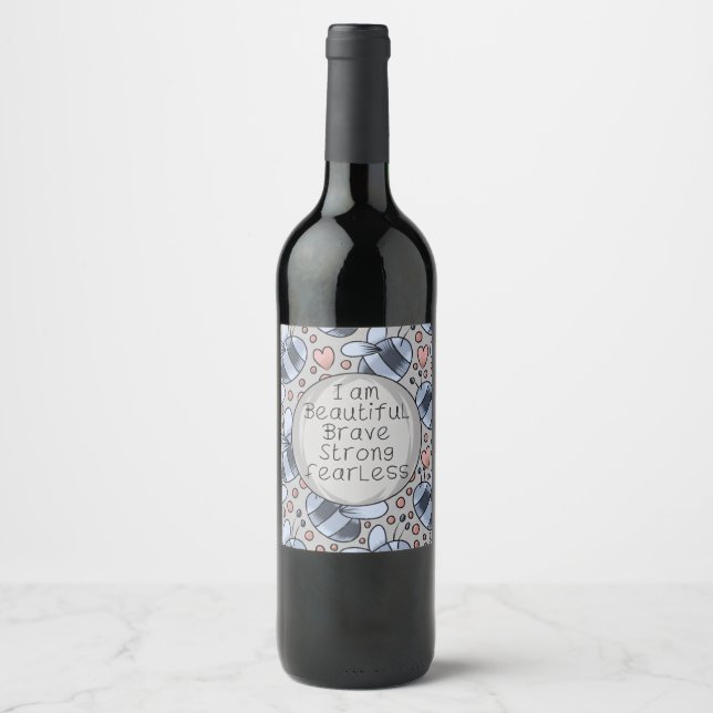 Etiqueta Para Botella De Vino I am beautiful  (Anverso)