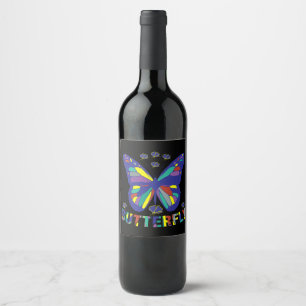 Etiqueta Para Botella De Vino i-love-butterfly-typography-comillas-vintage