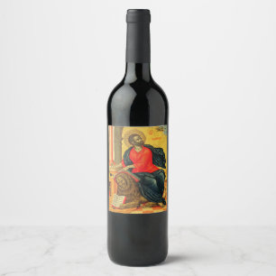 Etiqueta Para Botella De Vino icono ortodoxo de San Marcos el Evangelista