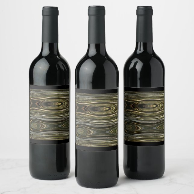 Etiqueta Para Botella De Vino Ilusión de Madera Occidental (Botellas)