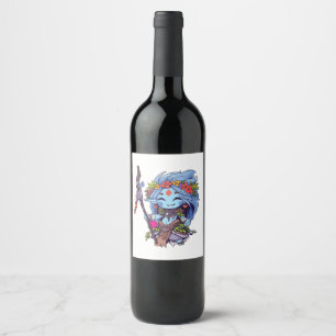 Etiqueta Para Botella De Vino Ilustracion de caracteres aconsejable para su