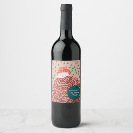 Etiqueta Para Botella De Vino Ilustracion de Navidades de mano sorda