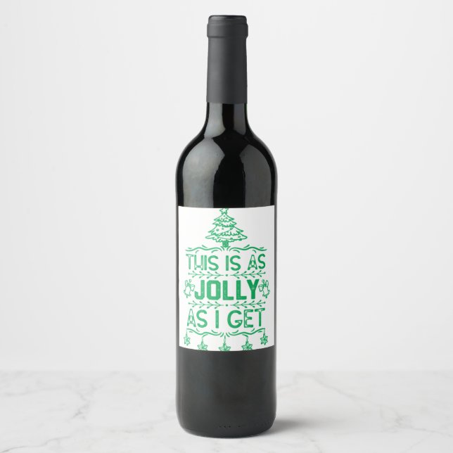 Etiqueta Para Botella De Vino Ilustracion navideño divertidos navidades (Anverso)
