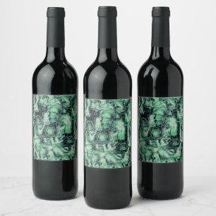 Etiqueta Para Botella De Vino Imagen abstracta en mosaicos esculpidos, en tonos
