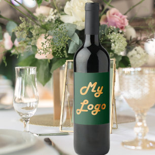 Etiqueta Para Botella De Vino Imagen de logo verde esmeralda de negocios