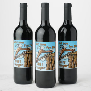 Etiqueta Para Botella De Vino Imagen divertida de la colgante del acantilado con